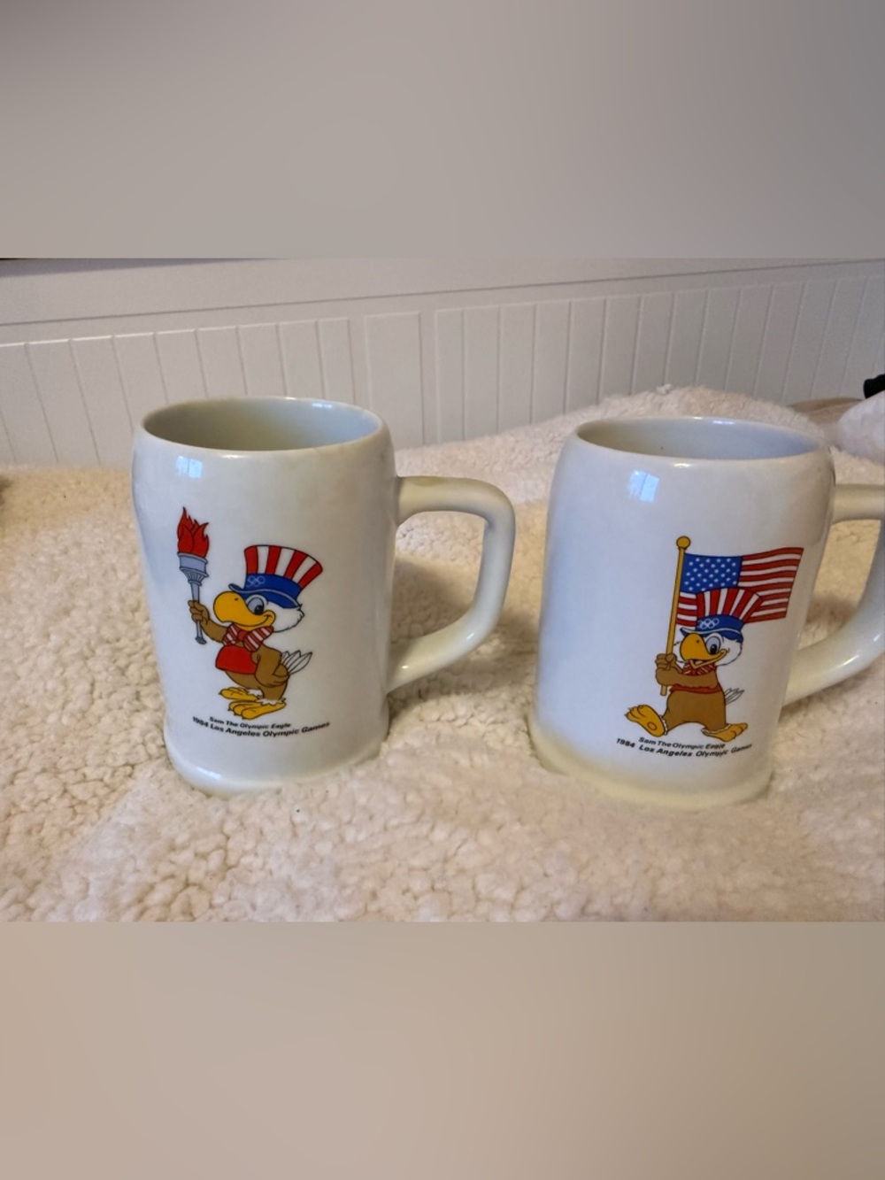 1984 Los Angeles Olympic Games Sam The Olympic Eagle Mug set of 2